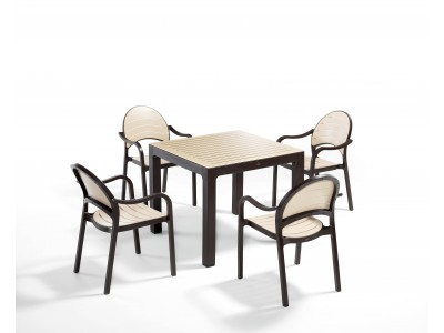 Градински комплект SENZA set 4 (кафяво/капучино)